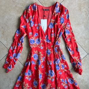 Floral Zara Mini Wrap Dress